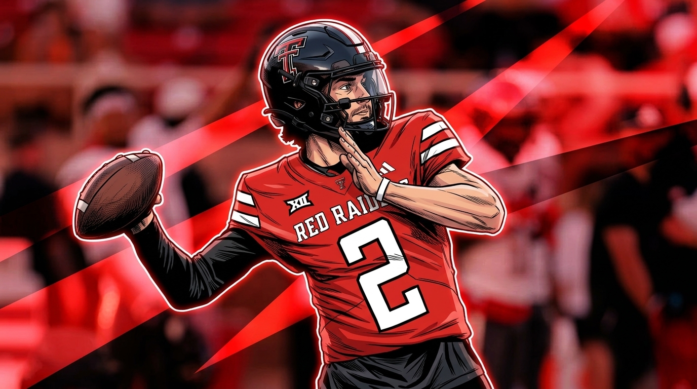 Brendan Sorsby Texas Tech Red Raiders comic book geometric light streaks effect