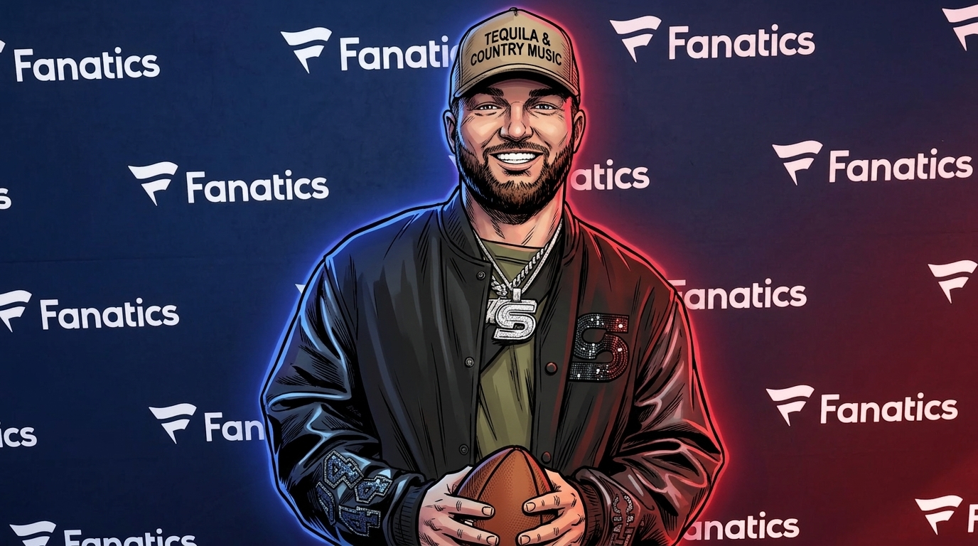 Cam Skattebo smiling in a black varsity jacket at Fanatics Fest — Swipe Sports