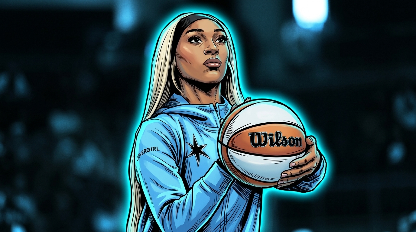 DiJonai Carrington, comic-style illustrated portrait