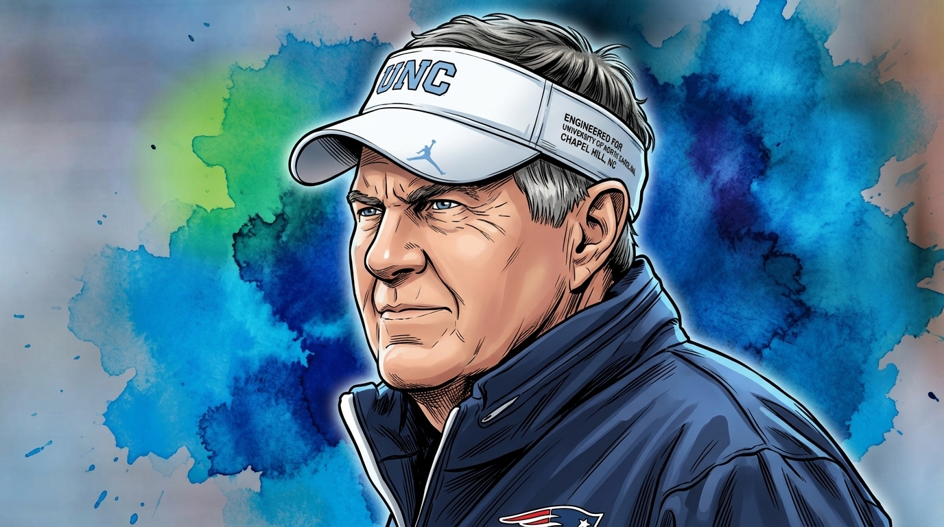 Bill Belichick on the UNC sideline — Swipe Sports