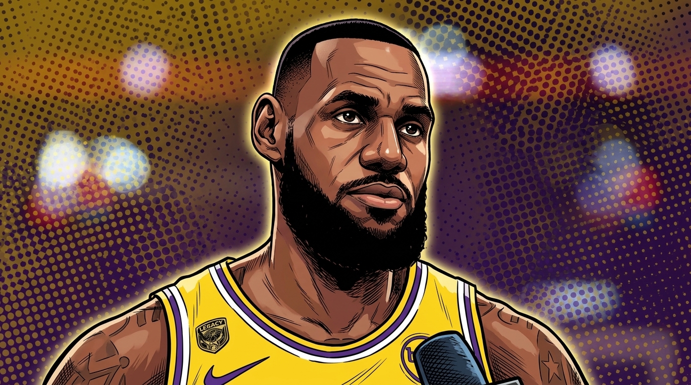 LeBron James Los Angeles Lakers comic book halftone — Swipe Sports