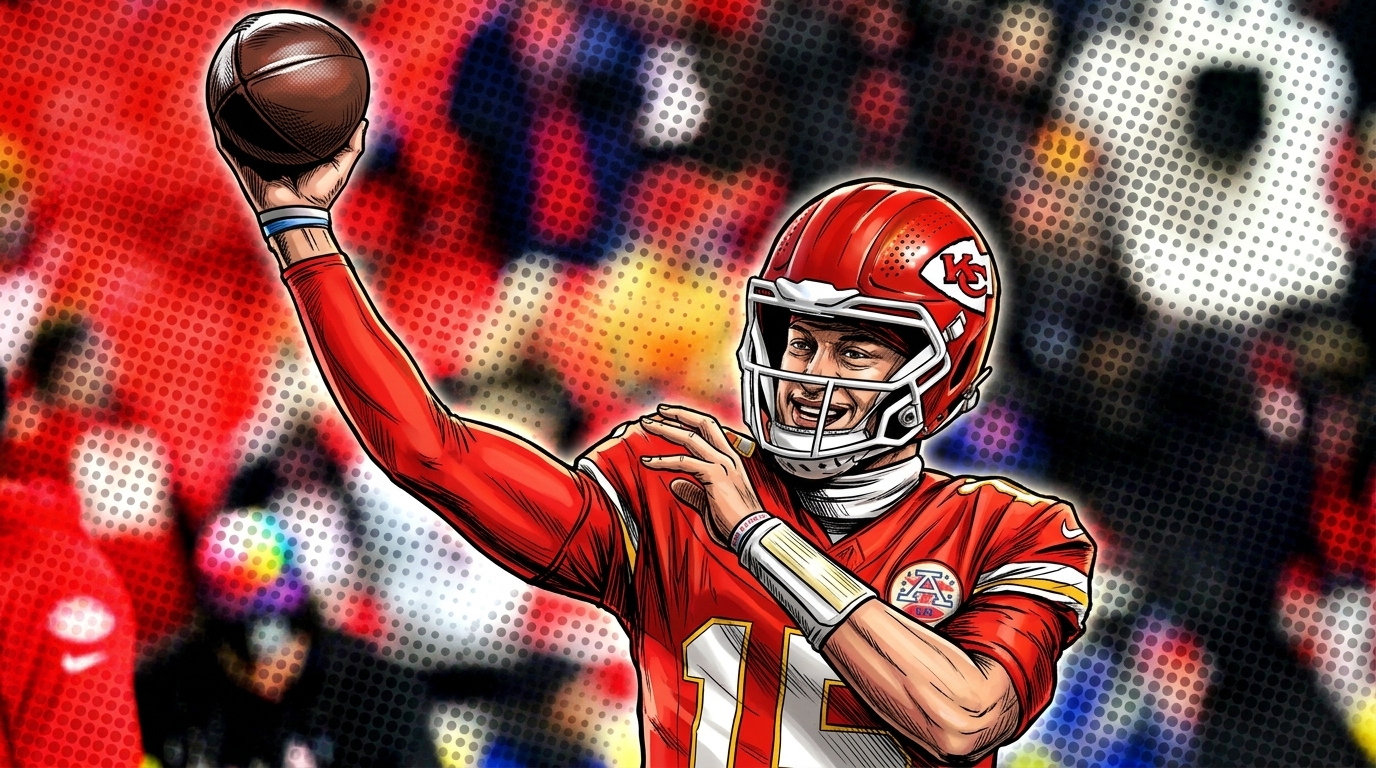 Patrick Mahomes throws during Kansas City Chiefs warmups — Swipe Sports