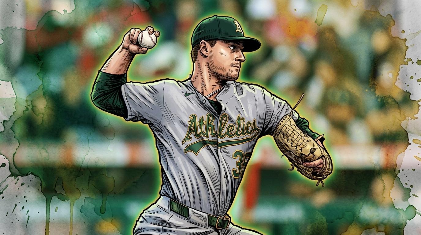 JT Ginn pitching for the Oakland Athletics — Swipe Sports