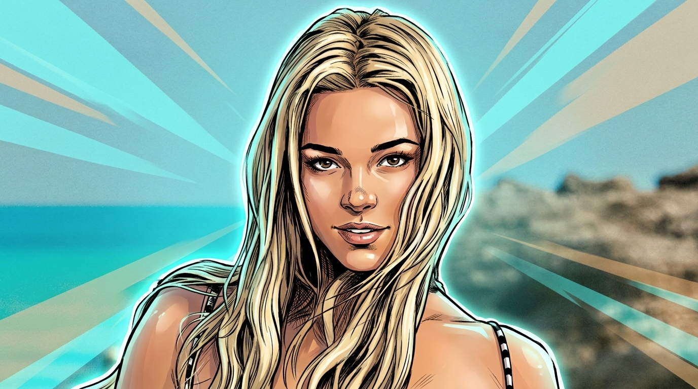 Olivia Dunne on a Florida beach during the 2026 MLB All-Star break, Swipe Sports illustration
