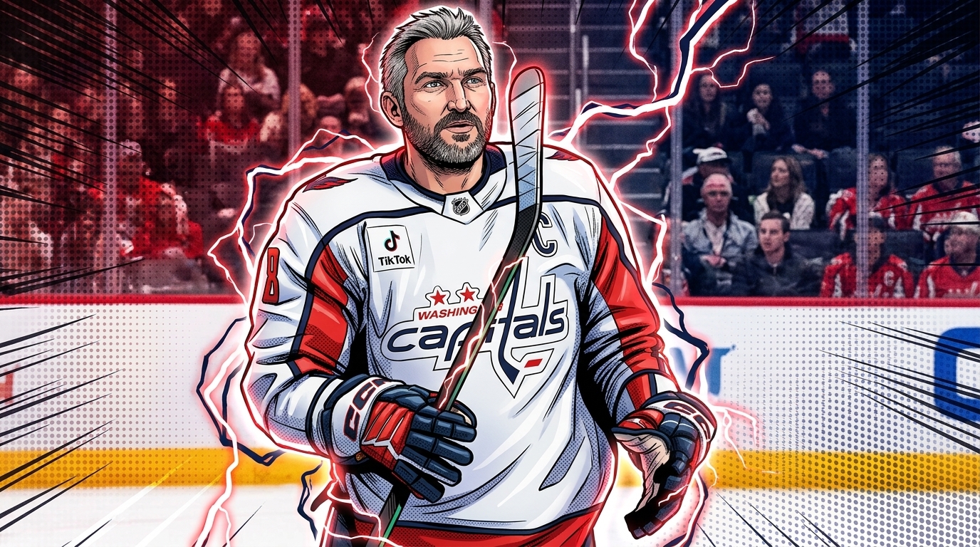 Alex Ovechkin in white Washington Capitals jersey — Swipe Sports