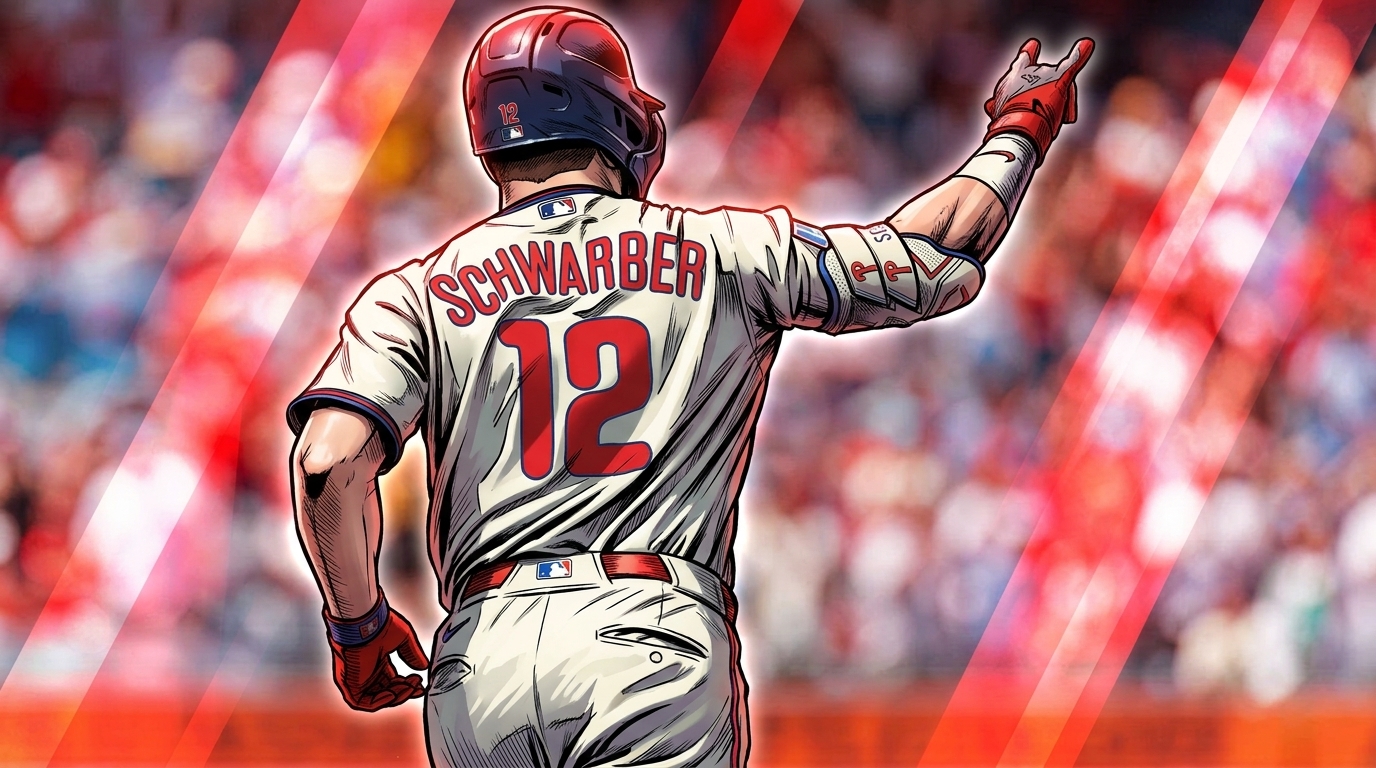 Kyle Schwarber celebrates a home run for the Philadelphia Phillies