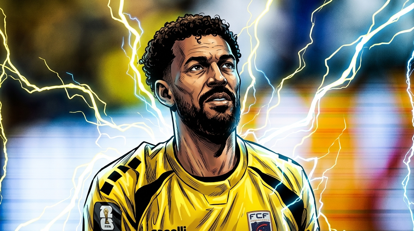 Spain vs Cape Verde bad beat — Vozinha in Cape Verde goalkeeper kit with electric energy effect — Swipe Sports
