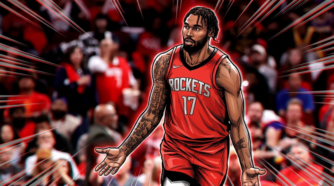 Tari Eason #17 Houston Rockets comic book shrug pose — Swipe Sports