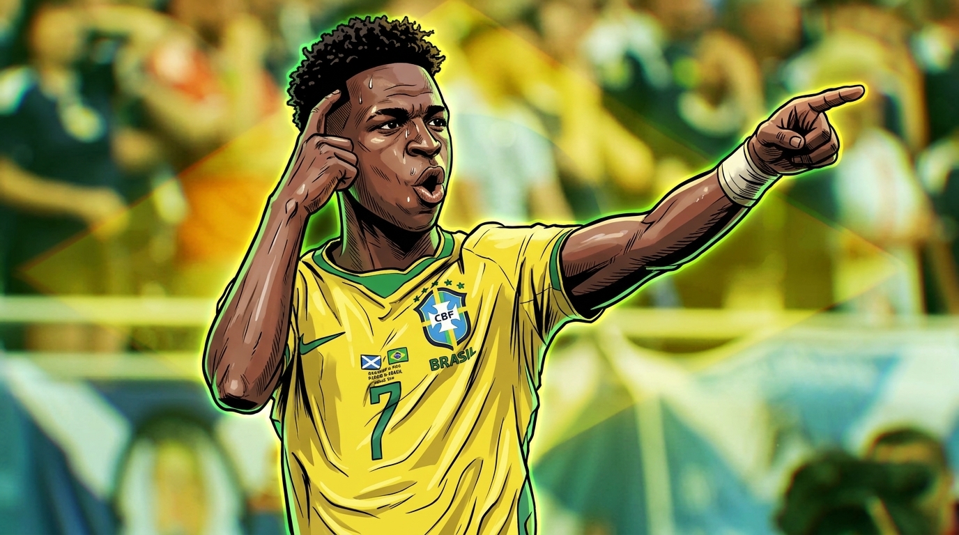 Vinicius Junior celebrates for Brazil at the 2026 World Cup — Swipe Sports