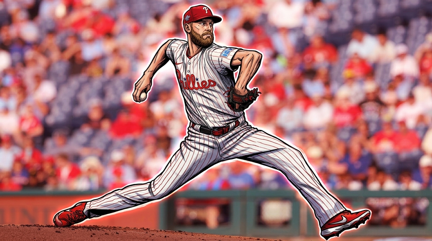Zack Wheeler pitching for the Phillies — Swipe Sports